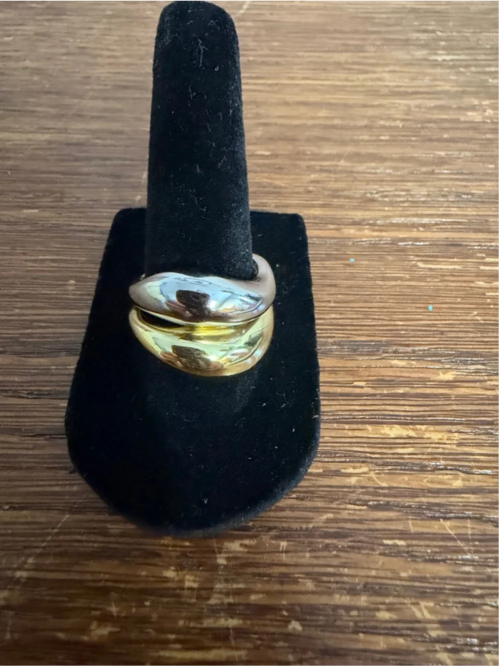 Chunky Two Tone Wrap Ring Set Gold Silver Interlocking Statement Stackable Size